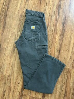 Carhartt Canvas Grey Relaxed Fit Carpenter Pants Mens Size 31 X 34